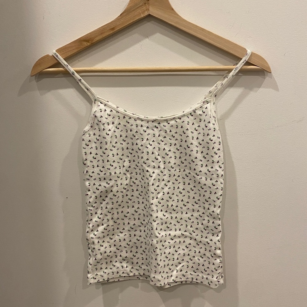 brandy melville purple floral skylar tank